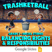 Balancing Rights & Responsibilities TRASHKETBALL Socials Game - No Prep Grade 3