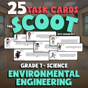 Environmental Engineering SCOOT TASK CARDS Science Game - No Prep Grade 7 Review