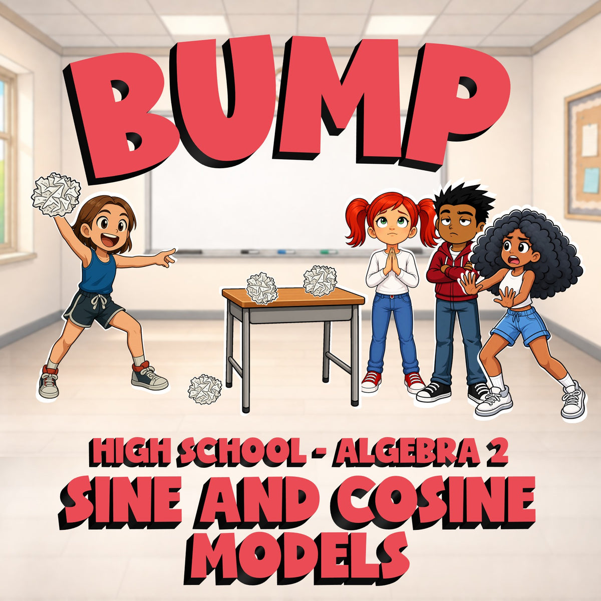 Sine and Cosine Models BUMP Math Game - No Prep Algebra 2 Review Activity