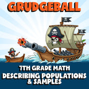 Describing Populations & Samples GRUDGEBALL Math Game - No Prep Grade 7 Review