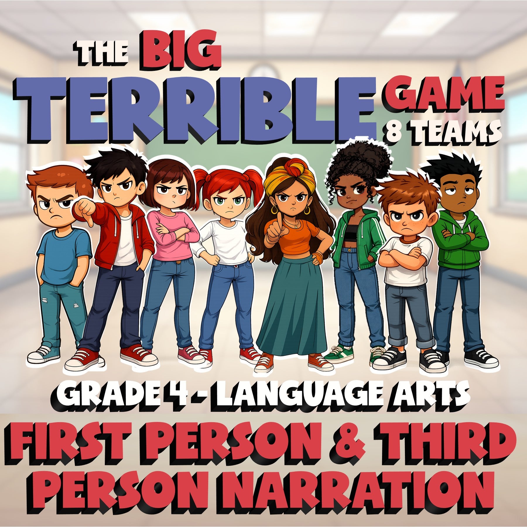 First Person & Third Person Narration BIG TERRIBLE GAME - Grade 4 ELA Review