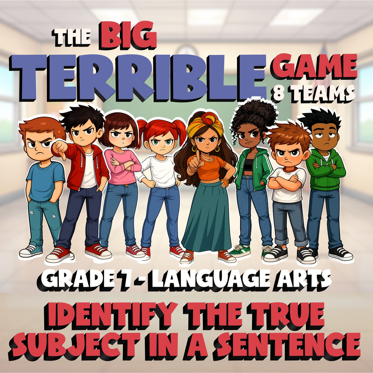 Identify the True Subject in a Sentence BIG TERRIBLE GAME - Grade 7 ELA Review