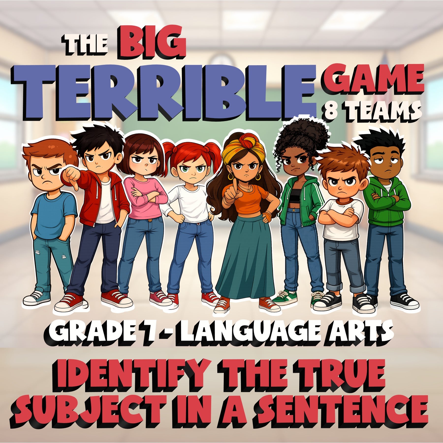 Identify the True Subject in a Sentence BIG TERRIBLE GAME - Grade 7 ELA Review