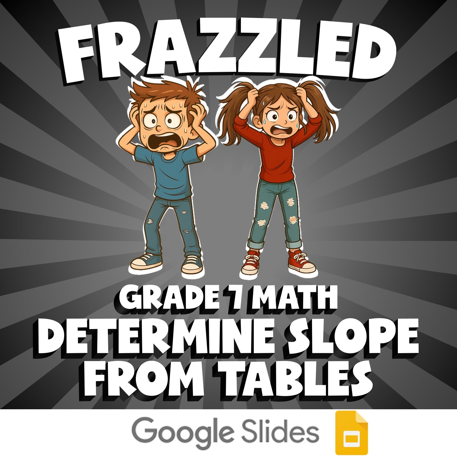 Determine Slope from Tables FRAZZLED Math Game - No Prep Grade 7 Review Activity