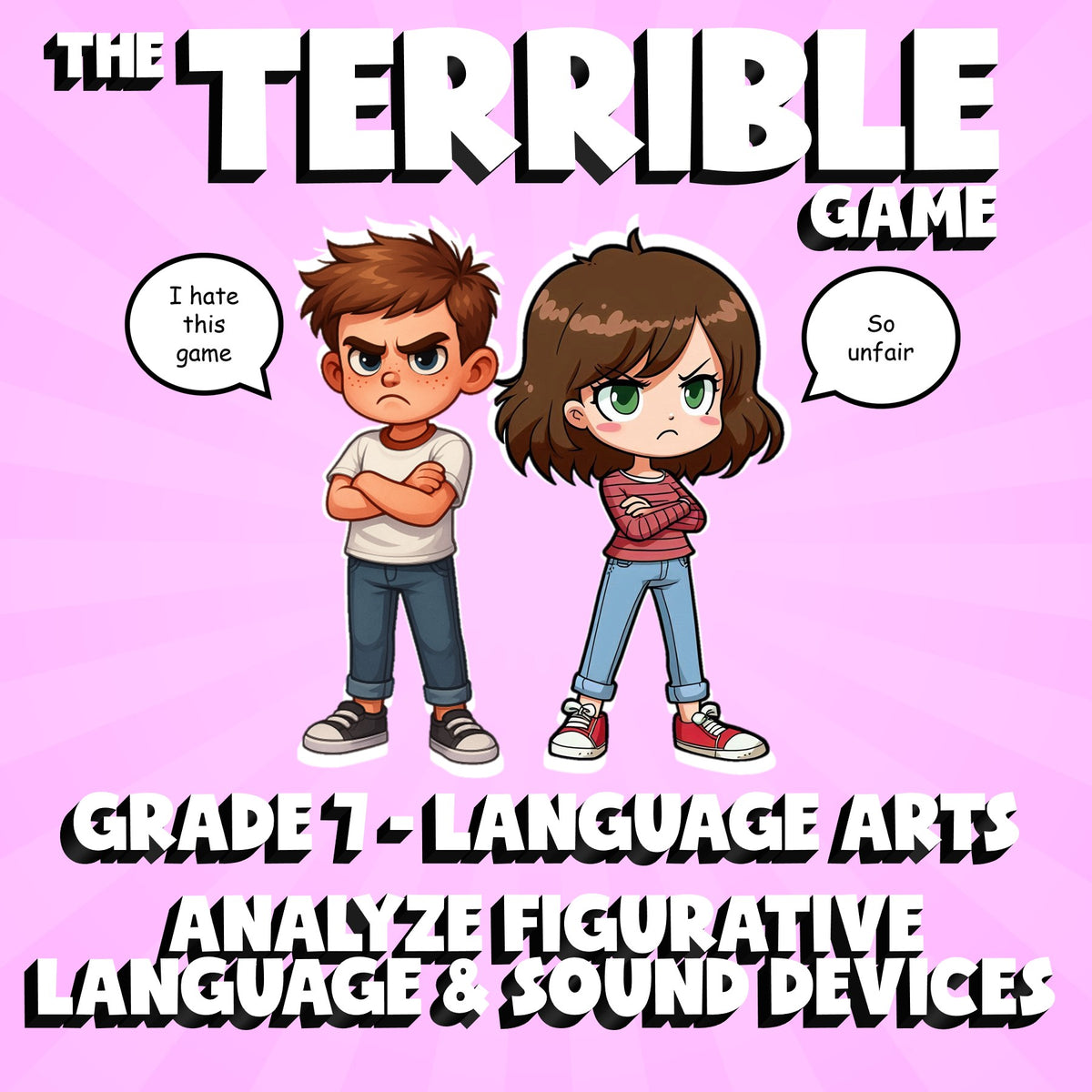 Analyze Figurative Language & Sound Devices THE TERRIBLE GAME - Grade 7 ELA