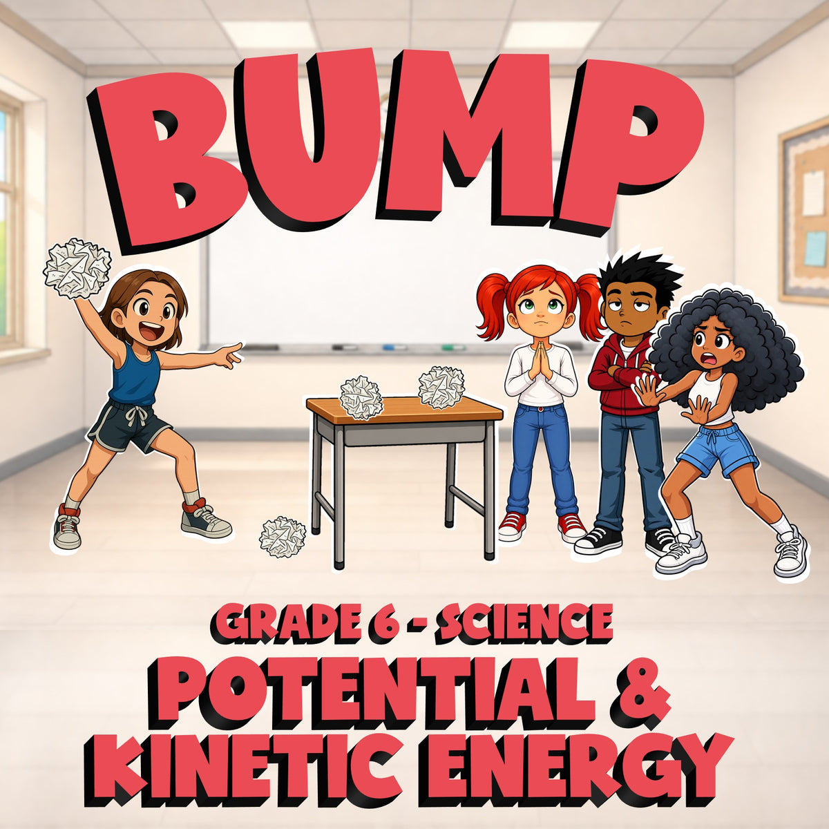 Potential & Kinetic Energy BUMP Science Game - No Prep Grade 6 Review Activity