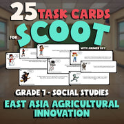 East Asia Agricultural Innovation SCOOT TASK CARDS Socials Game - Grade 7
