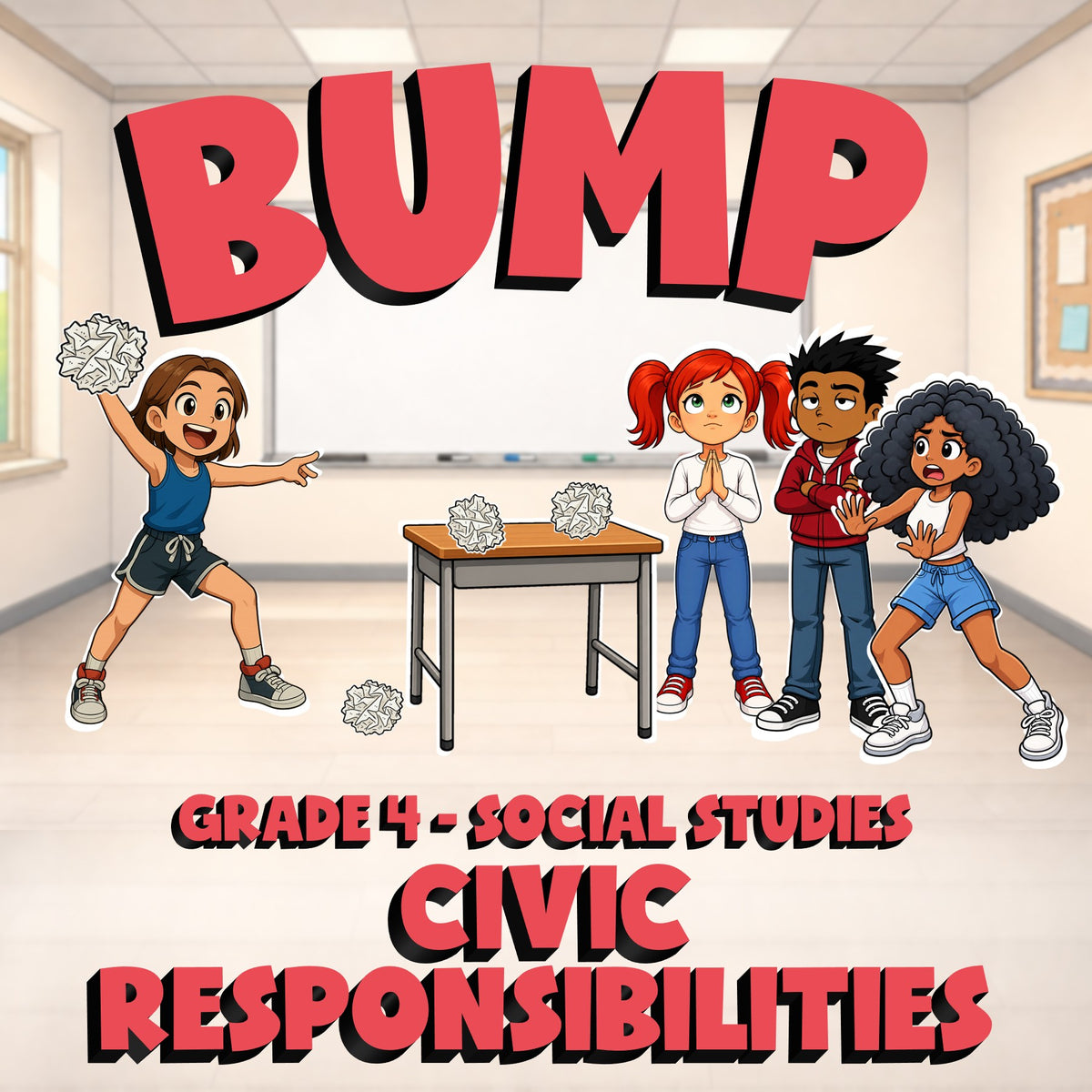 Civic Responsibilities BUMP Socials Game - No Prep Grade 4 Review Activity