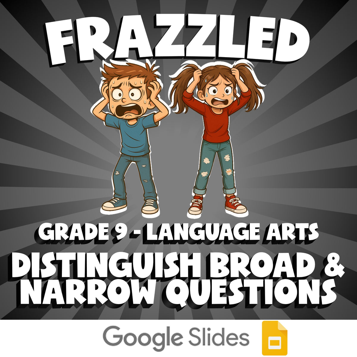 Distinguish Broad & Narrow Questions FRAZZLED ELA Game - No Prep Grade 9 Review