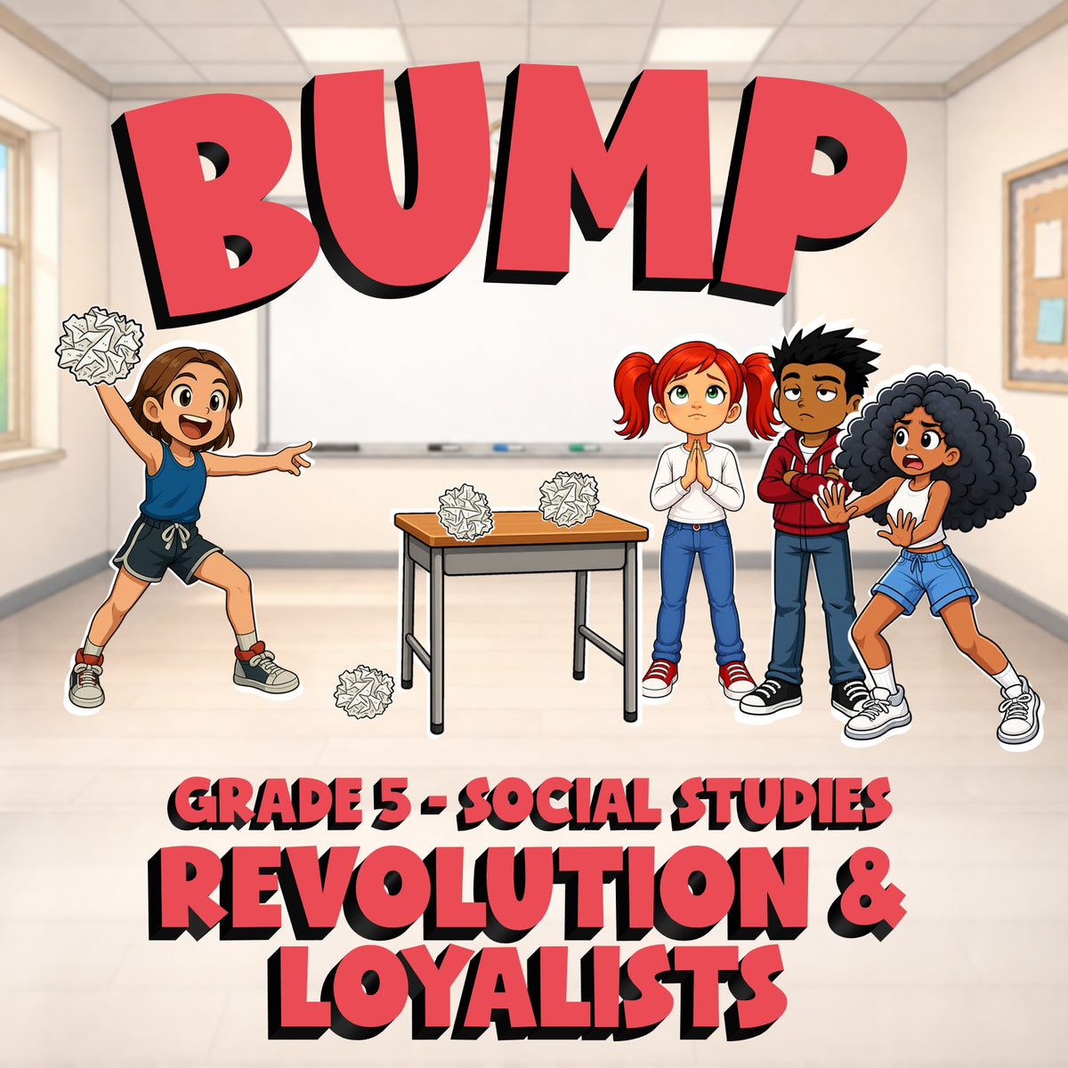 Revolution & Loyalists BUMP Socials Game - No Prep Grade 5 Review Activity