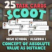 Concept of Absolute Value as Distance SCOOT TASK CARDS Math Game - Algebra 1