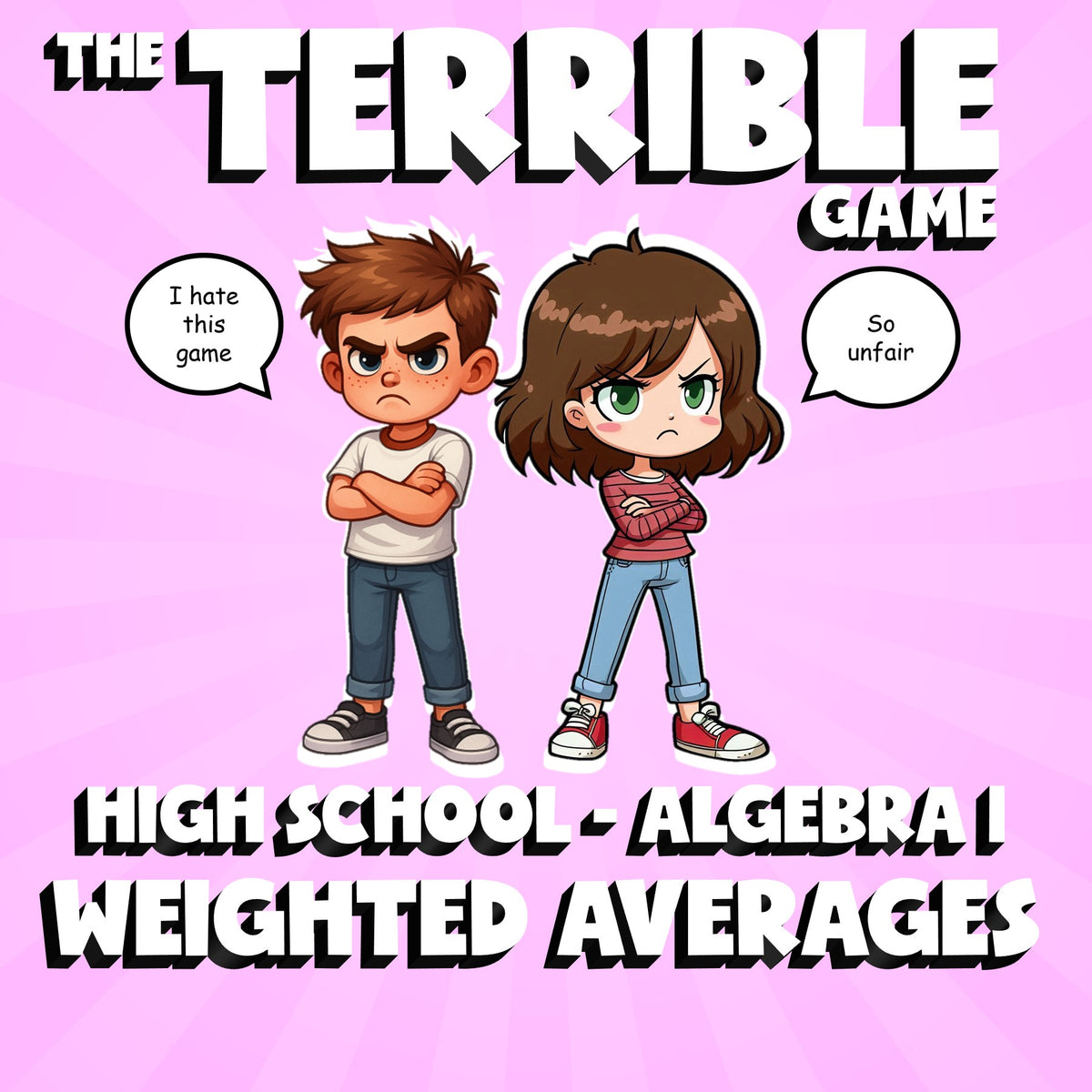 Weighted Averages THE TERRIBLE GAME - No Prep Algebra 1 Math Review Activity