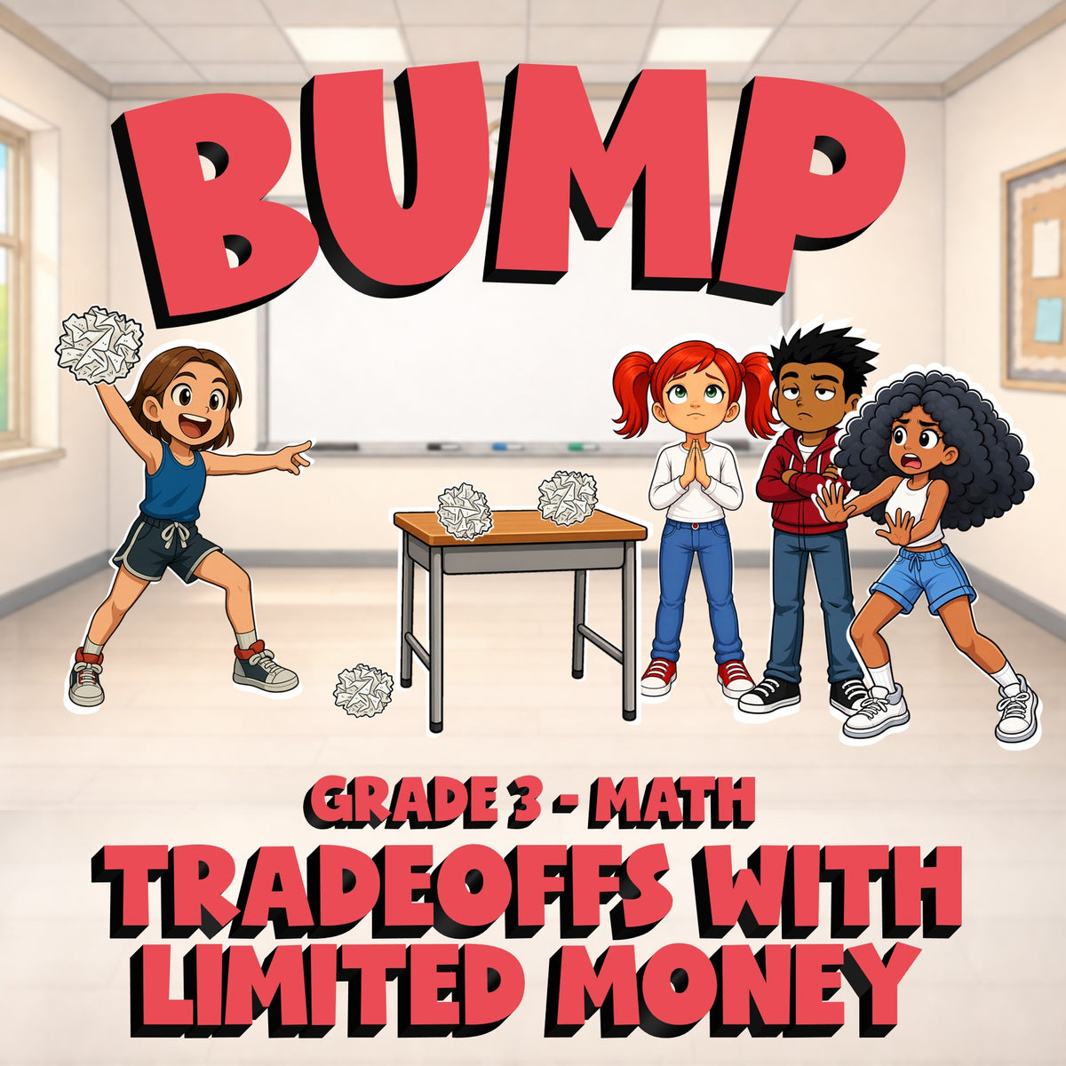 Tradeoffs with Limited Money BUMP Math Game - No Prep Grade 3 Review Activity