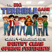 Identify Clear Opinion Statements BIG TERRIBLE GAME - No Prep Grade 4 ELA Review
