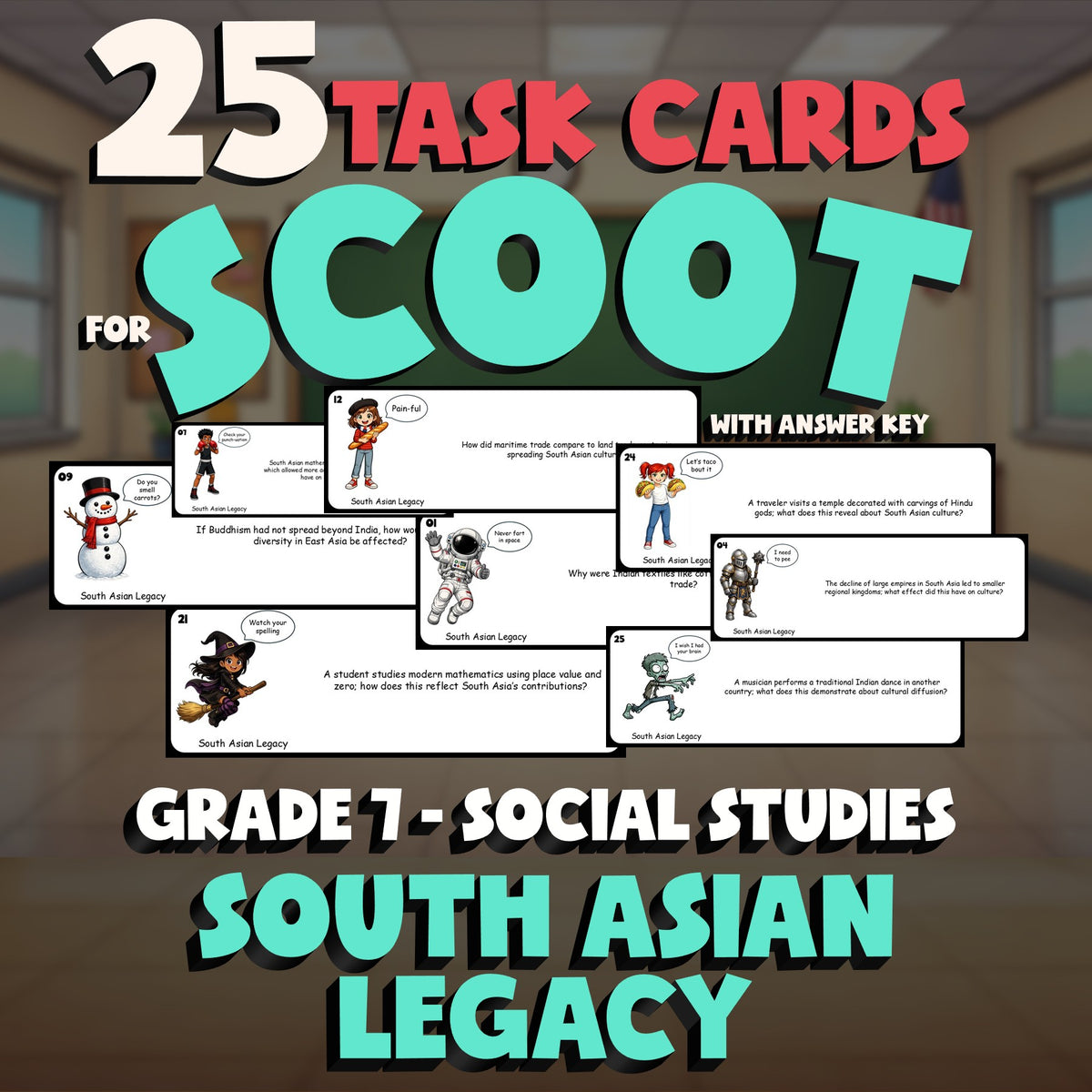 South Asian Legacy SCOOT TASK CARDS Socials Game - No Prep Grade 7 Review