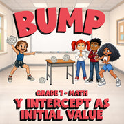 Y Intercept as Initial Value BUMP Math Game - No Prep Grade 7 Review Activity