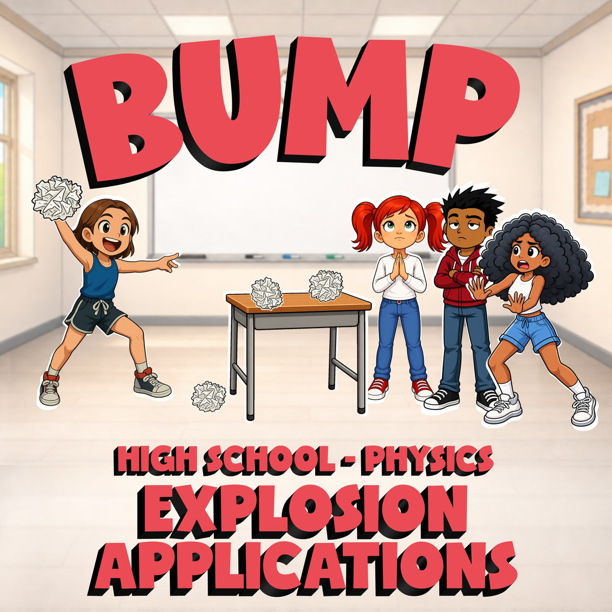 Explosion Applications BUMP Science Game - No Prep Physics Review Activity