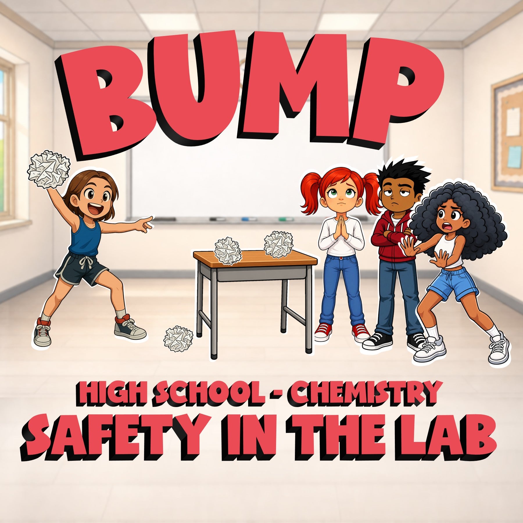 Safety in the Lab BUMP Science Game - No Prep Chemistry Review Activity