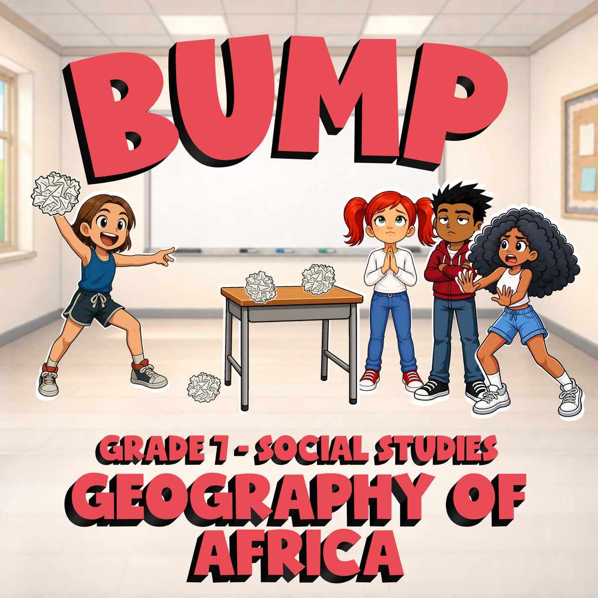 Geography of Africa BUMP Socials Game - No Prep Grade 7 Review Activity