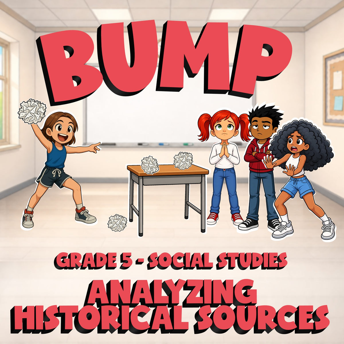 Analyzing Historical Sources BUMP Socials Game - No Prep Grade 5 Review Activity