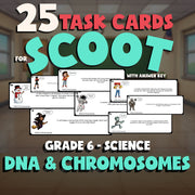 DNA & Chromosomes SCOOT TASK CARDS Science Game - No Prep Grade 6 Review
