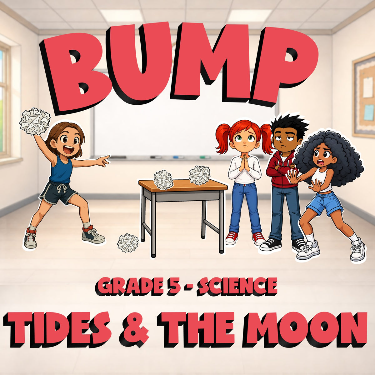 Tides & the Moon BUMP Science Game - No Prep Grade 5 Review Activity