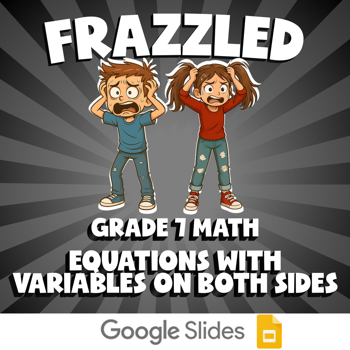 Equations with Variables on Both Sides FRAZZLED Math Game - No Prep Grade 7