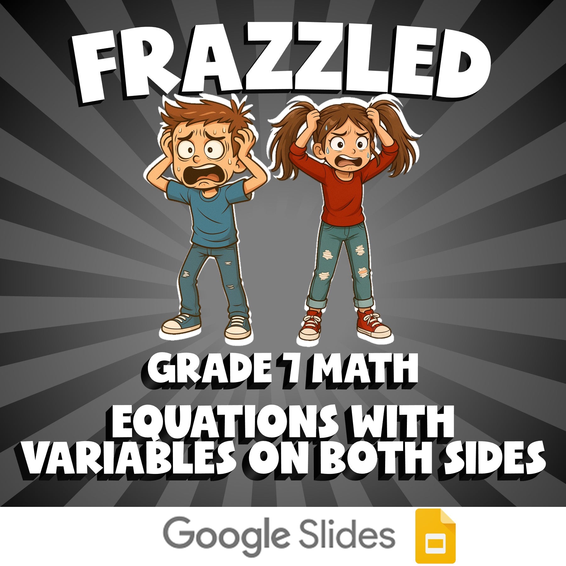 Equations with Variables on Both Sides FRAZZLED Math Game - No Prep Grade 7
