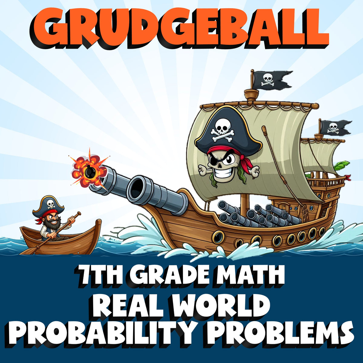 Real World Probability Problems GRUDGEBALL Math Game - No Prep Grade 7 Review