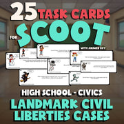 Landmark Civil Liberties Cases SCOOT TASK CARDS Civics Game - No Prep Review