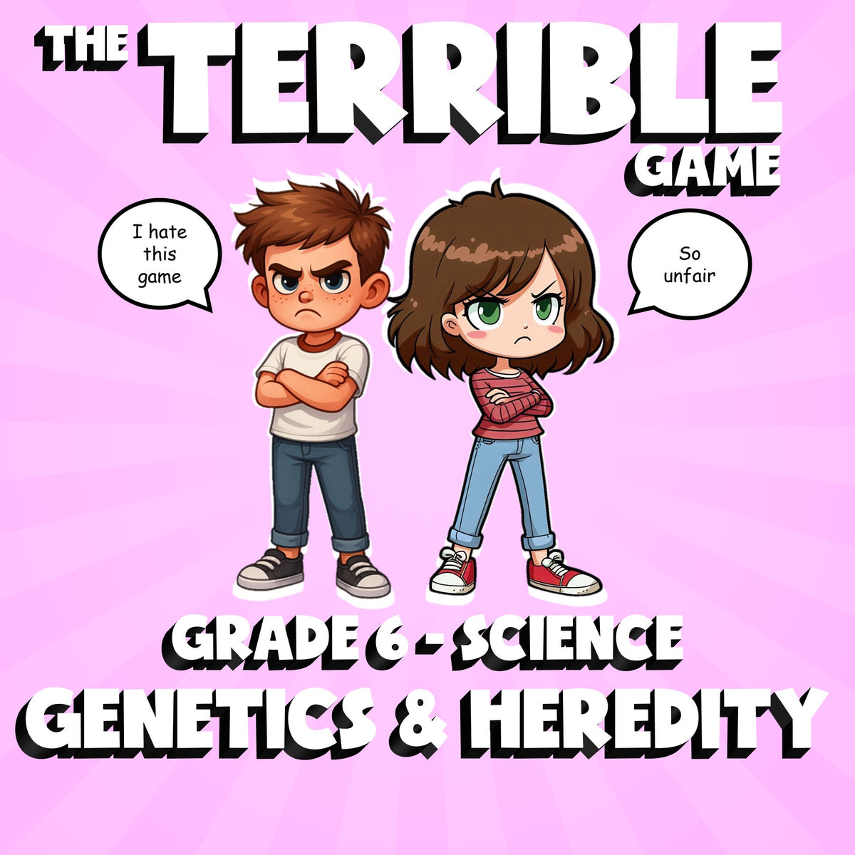 Genetics & Heredity THE TERRIBLE GAME - No Prep Grade 6 Science Review Activity