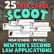 Newton’s Second Law Applications SCOOT TASK CARDS Science Game - No Prep Physics