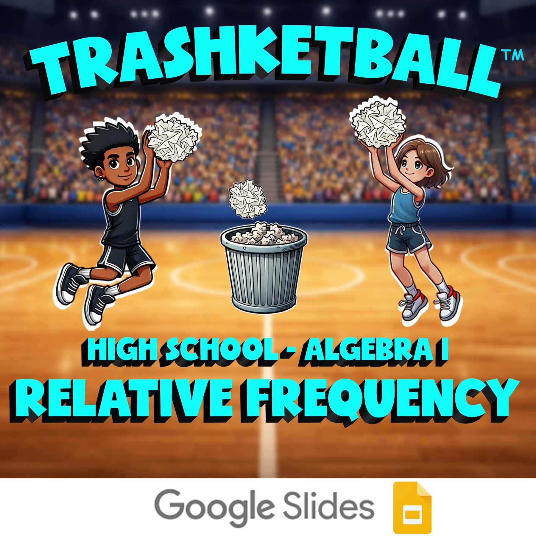 Relative Frequency TRASHKETBALL Math Game - No Prep Algebra 1 Review Activity