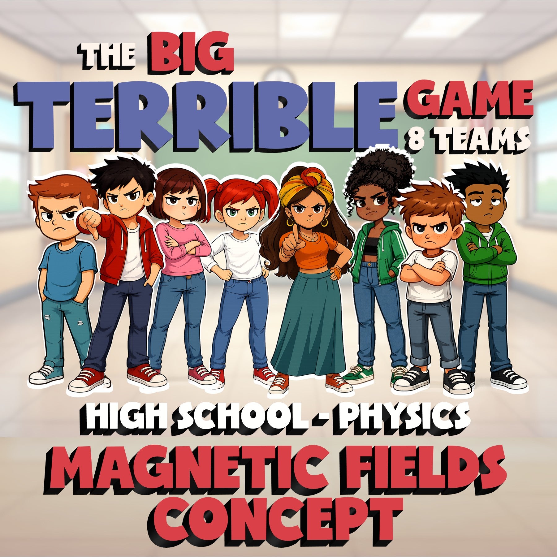Magnetic Fields Concept BIG TERRIBLE GAME - No Prep Physics Science Review