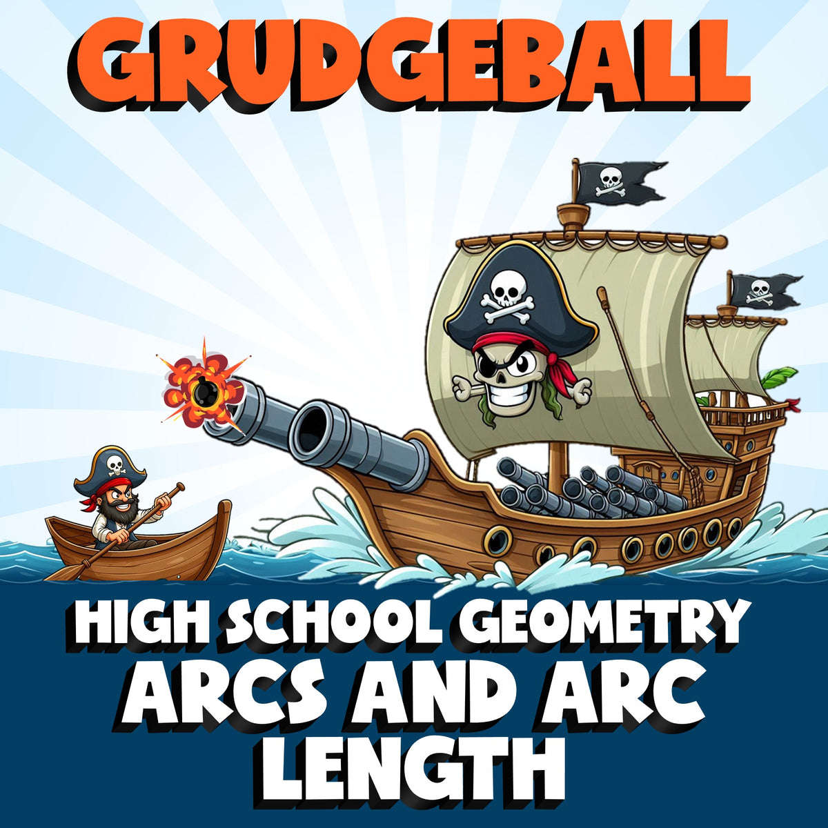 Arcs and Arc Length GRUDGEBALL Math Game - No Prep Geometry Review Activity