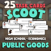 Public Goods SCOOT TASK CARDS Economics Game - No Prep Review Activity