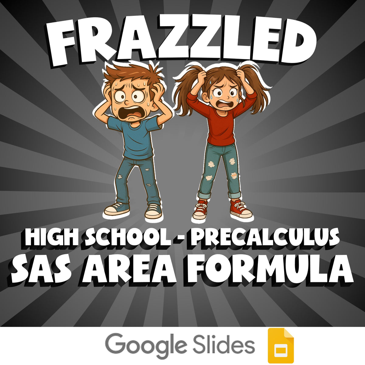 SAS Area Formula FRAZZLED Math Game - No Prep PreCalculus Review Activity
