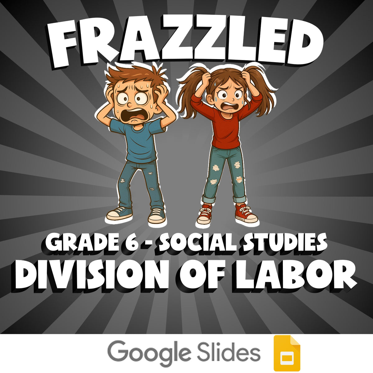 Division of Labor FRAZZLED Socials Game - No Prep Grade 6 Review Activity
