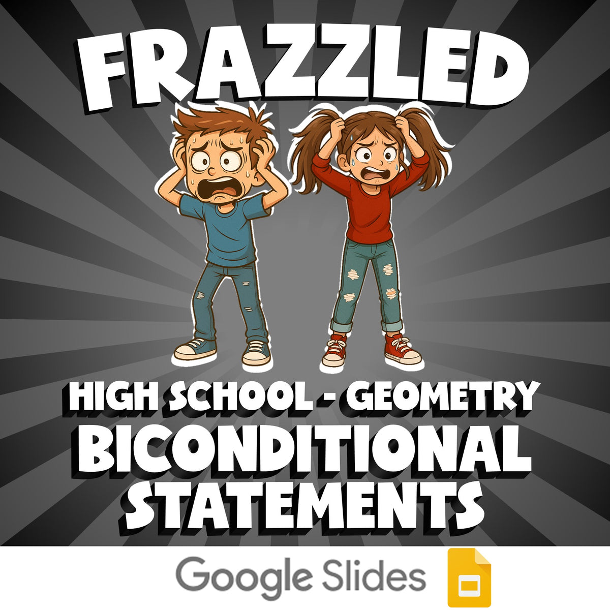 Biconditional Statements FRAZZLED Math Game - No Prep Geometry Review Activity