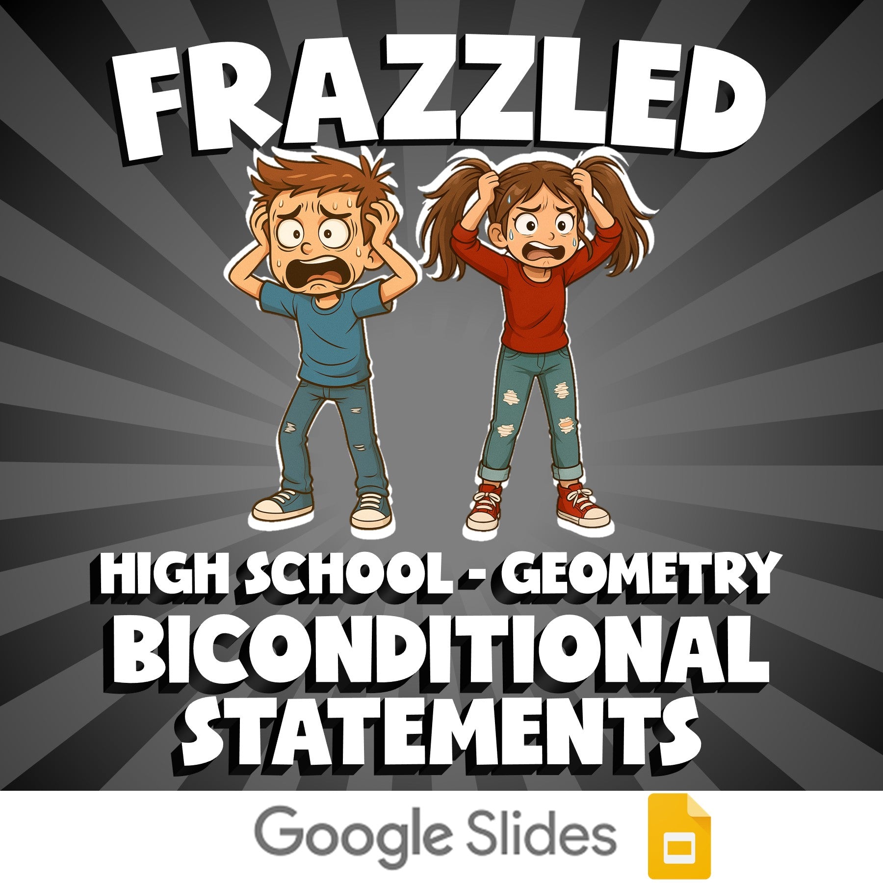 Biconditional Statements FRAZZLED Math Game - No Prep Geometry Review Activity