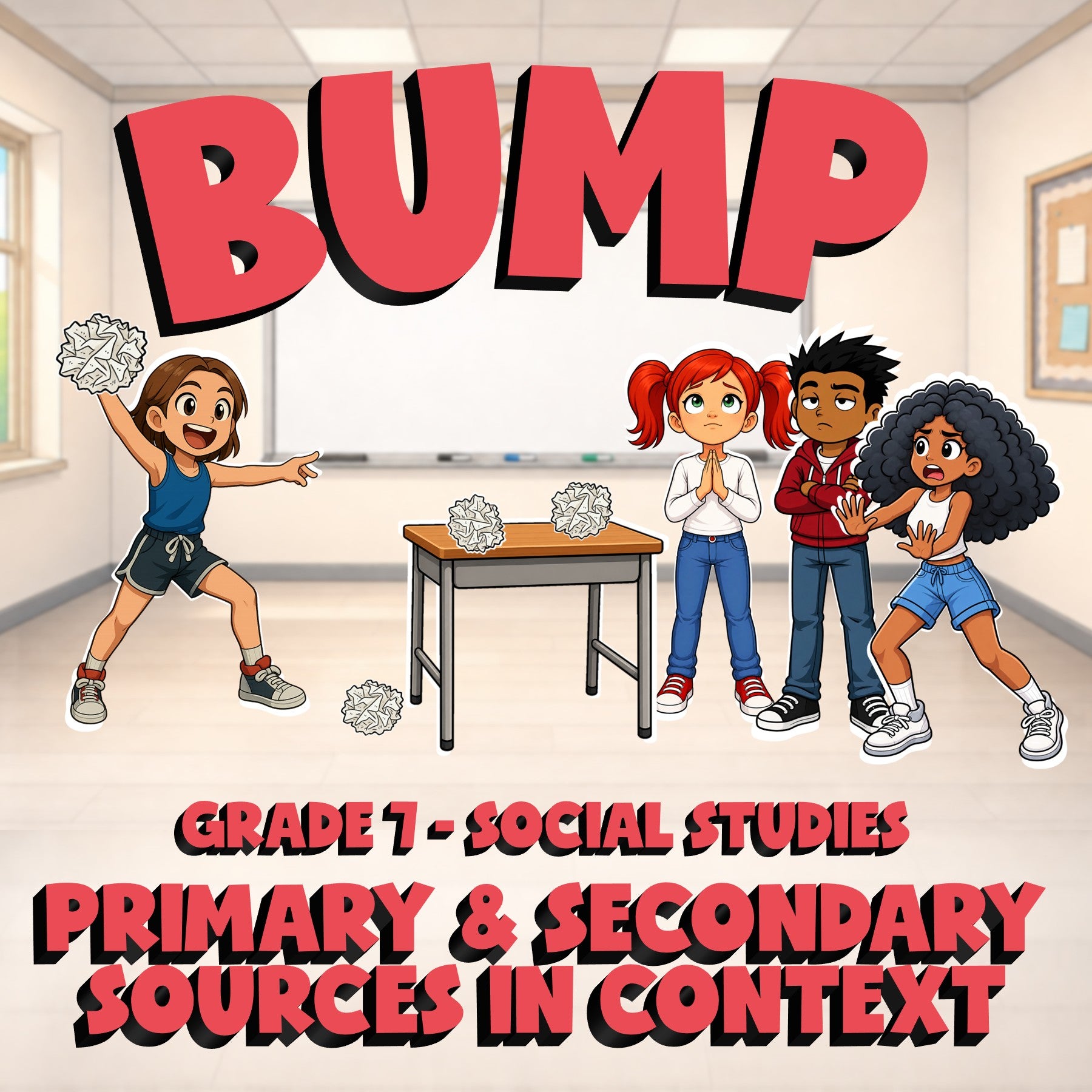 Primary & Secondary Sources in Context BUMP Socials Game - No Prep Grade 7