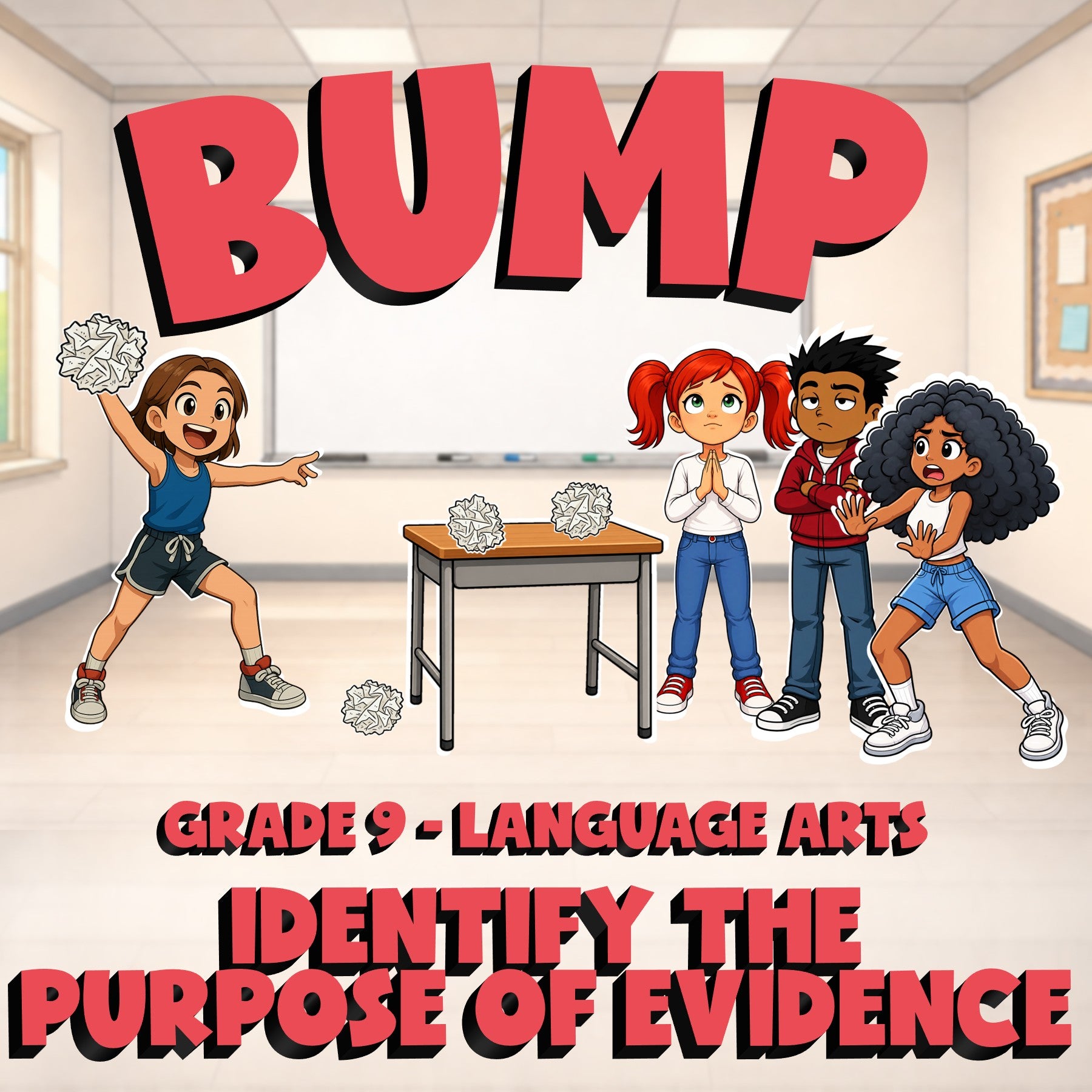Identify the Purpose of Evidence BUMP ELA Game - No Prep Grade 9 Review Activity