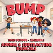 Adding & Subtracting Radicals BUMP Math Game - No Prep Algebra 1 Review Activity