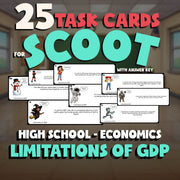 Limitations of GDP SCOOT TASK CARDS Economics Game - No Prep Review Activity