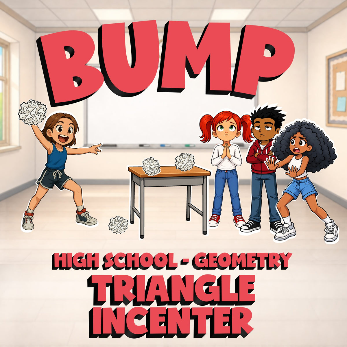 Triangle Incenter BUMP Math Game - No Prep Geometry Review Activity