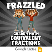 Equivalent Fractions FRAZZLED Math Game - No Prep Grade 4 Review Activity