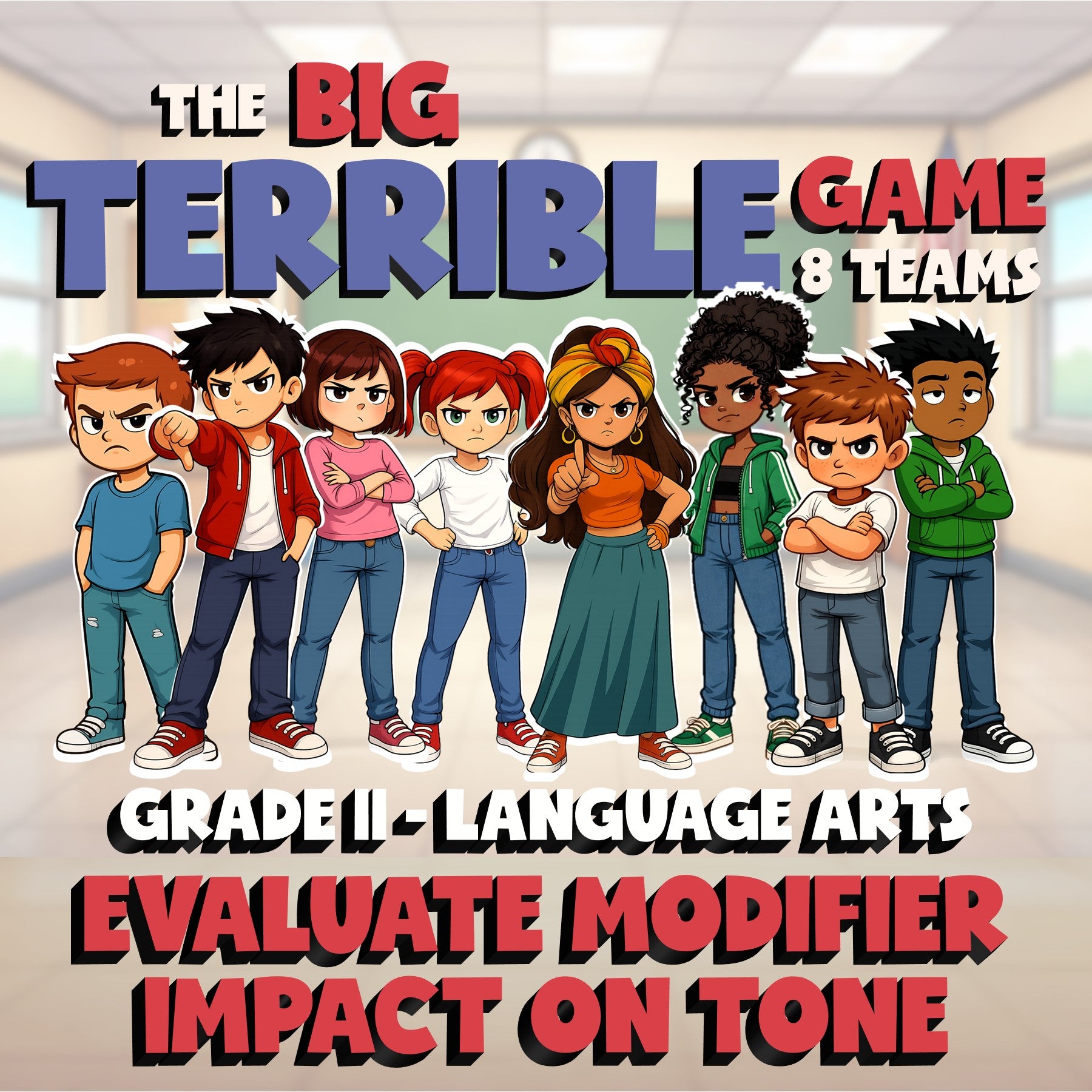 Evaluate Modifier Impact on Tone BIG TERRIBLE GAME - No Prep Grade 11 ELA Review