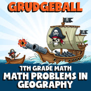 Math Problems in Geography GRUDGEBALL Math Game - No Prep Grade 7 Review