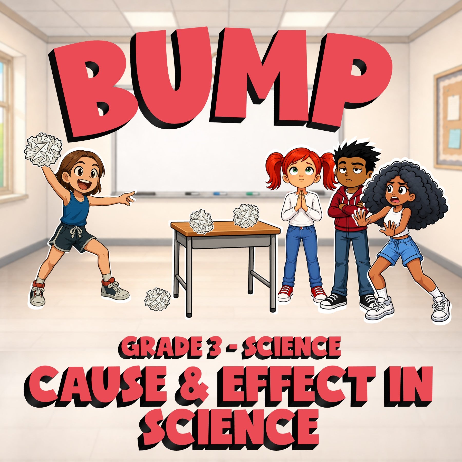 Cause & Effect in Science BUMP Science Game - No Prep Grade 3 Review Activity