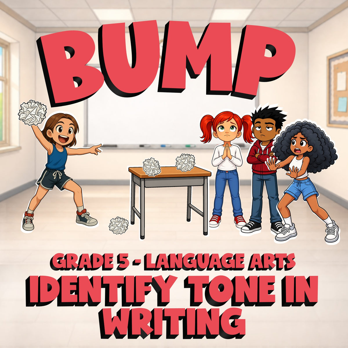 Identify Tone in Writing BUMP ELA Game - No Prep Grade 5 Review Activity